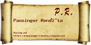 Passinger Renáta névjegykártya